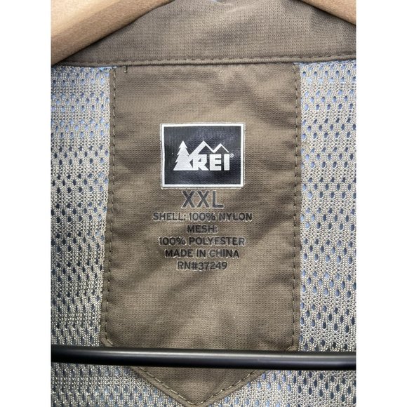 REI 100% Nylon Short Sleeve Button-Down Shirt Blue - Picture 5 of 5